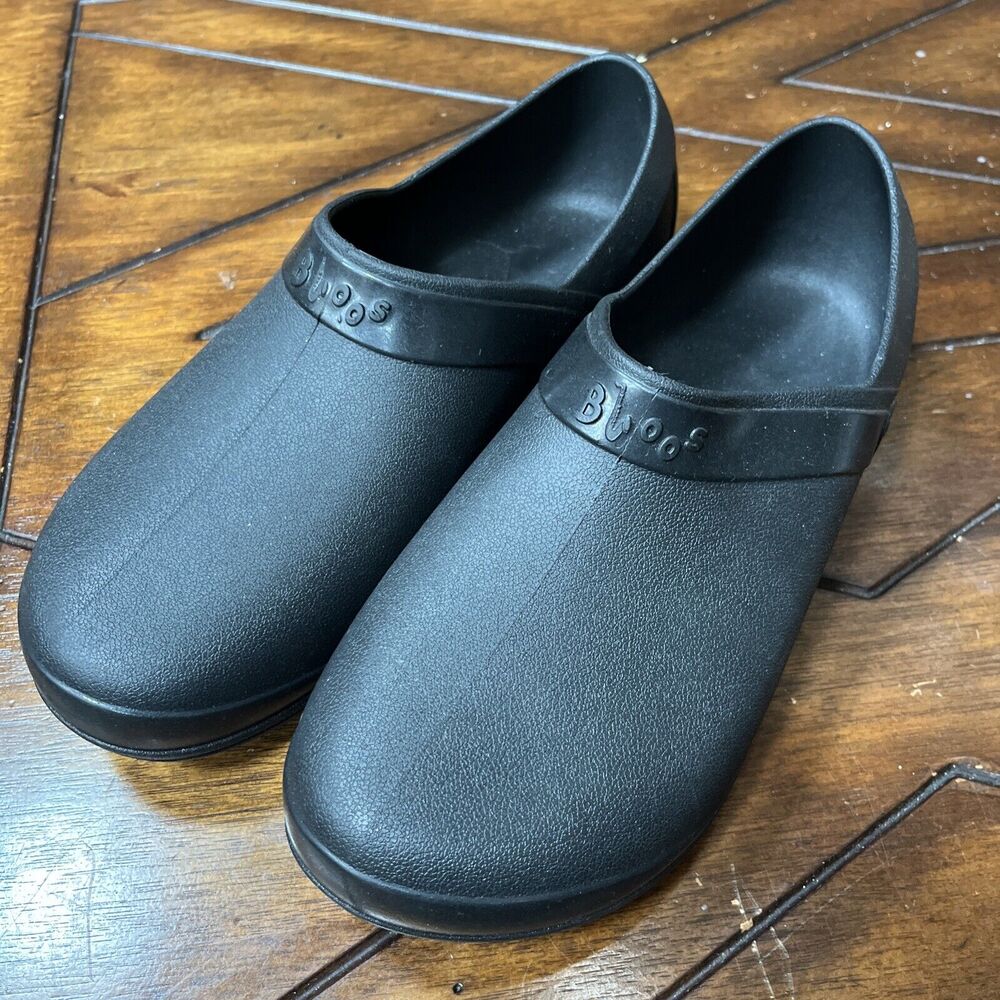 BLOOs Slip Resistant Clogs‎ Black Rubber Unisex Women’s 10 Men’s 9